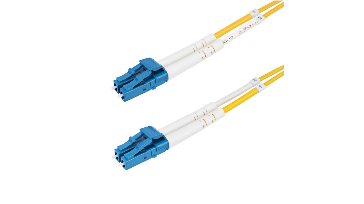 StarTech.com LC to LC Duplex OS2 Single Mode OS2 Fibre Optic Cable, Yellow, 50m