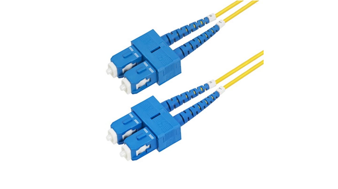 StarTech.com SC to SC Duplex OS2 Single Mode OS2 Fibre Optic Cable, Yellow, 10m