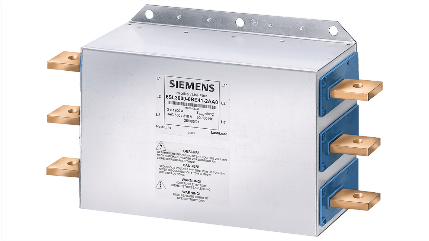 Filtre secteur Siemens, 250A max, 480 V max, série 6SL3203