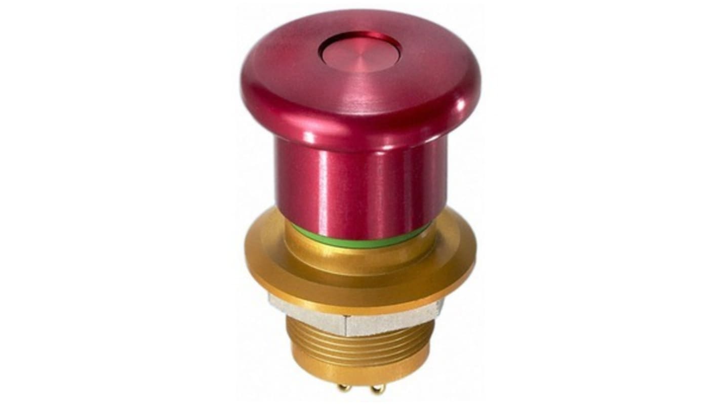 Seta de emergencia APEM serie ES, 2 NC (sólo bipolar), Ø de montaje 22mm, IP65, IP67, IP69K