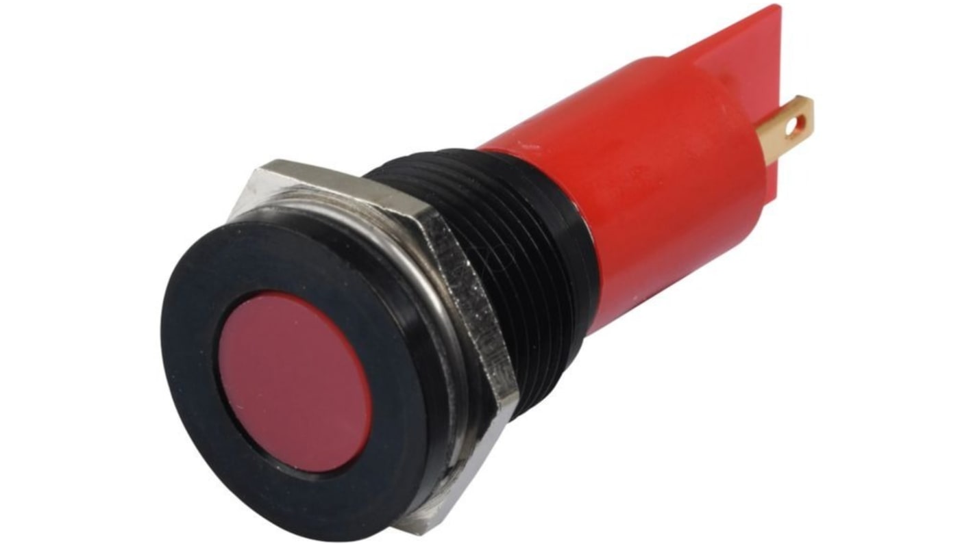 Indicatore da pannello APEM Rosso  a LED, 24V cc, IP67, foro da 16mm