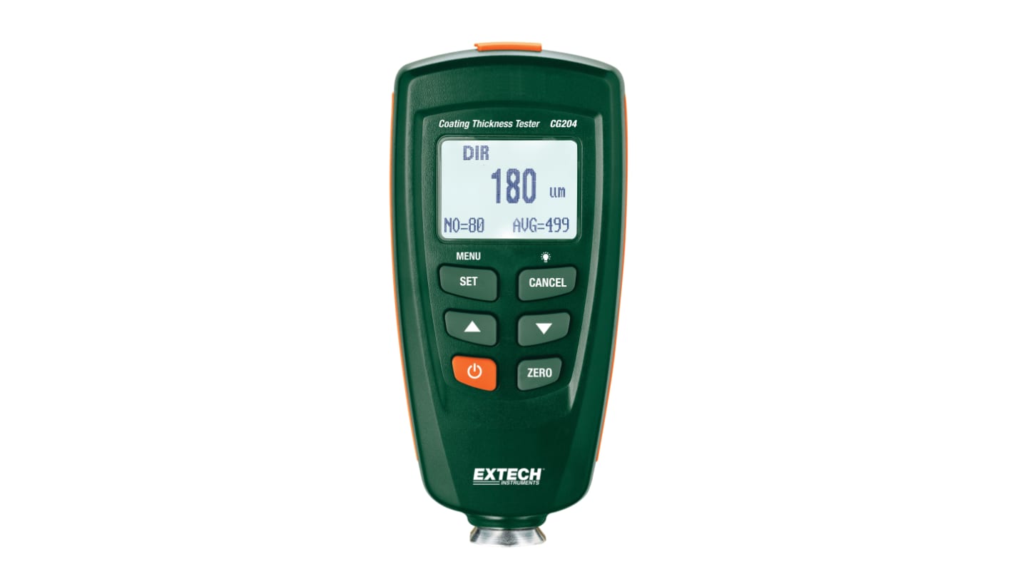 Extech CG204 Thickness Gauge, ±3 % Accuracy, 0.1 μm Resolution, Digital Display