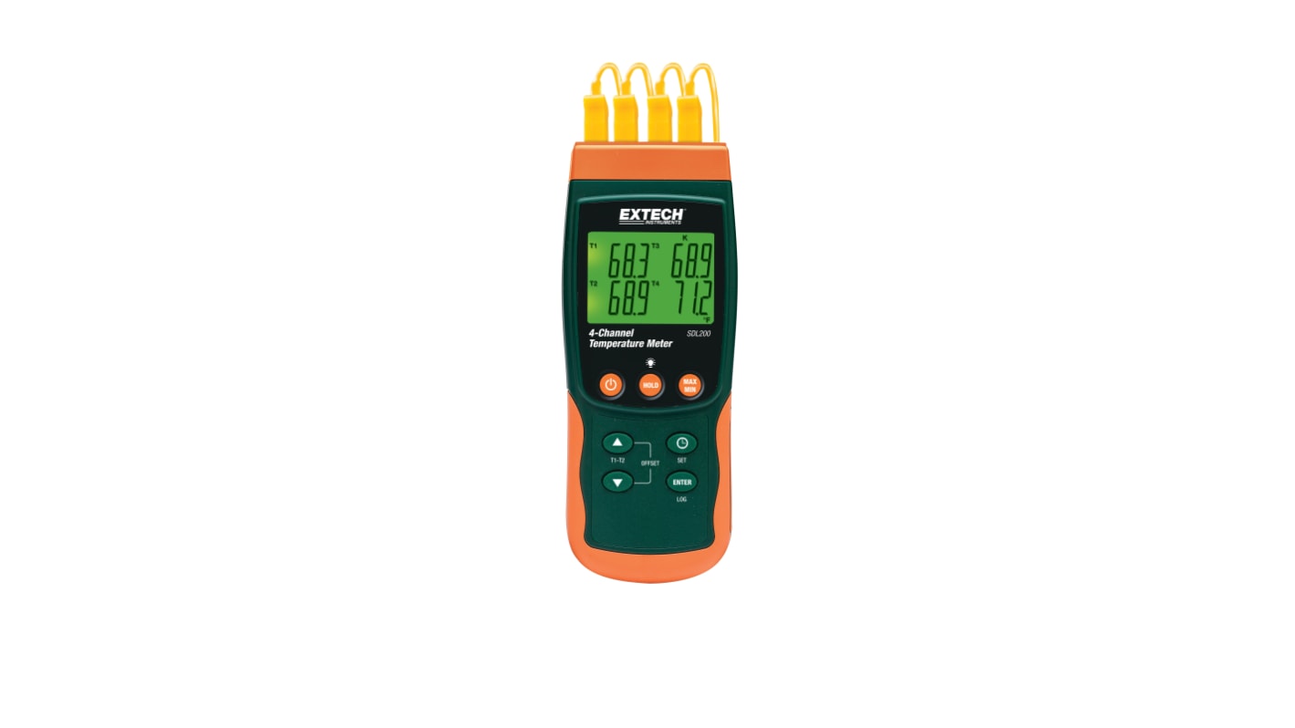 Extech Digital Thermometer, SDL200, Thermoelement ±0,4 und ±0,5 % max, Messelement Typ RTD