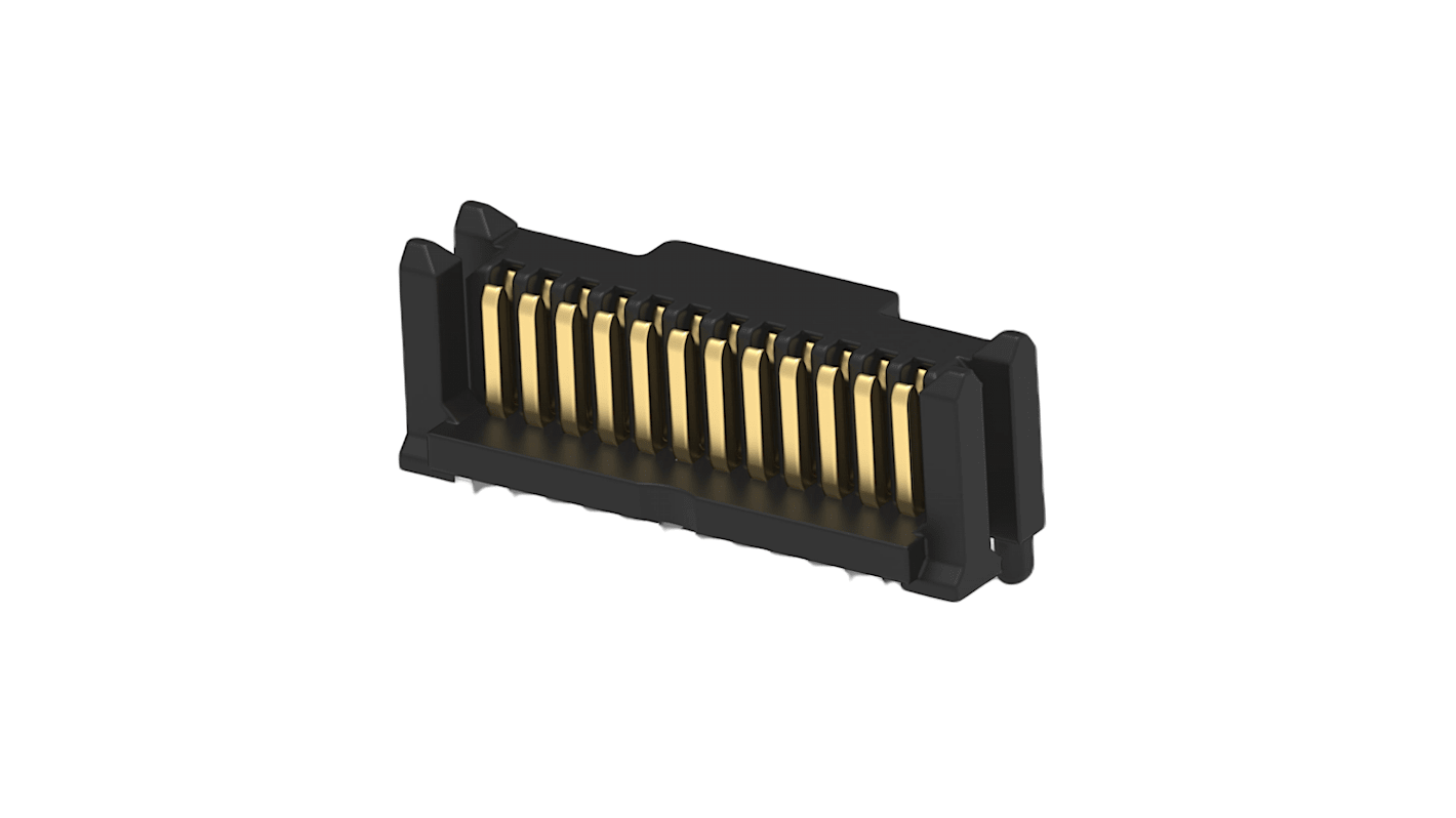 ERNI 11471 Series Vertical Surface Mount PCB Header, 12 Contact(s), 0.8mm Pitch, 1 Row(s), Shrouded