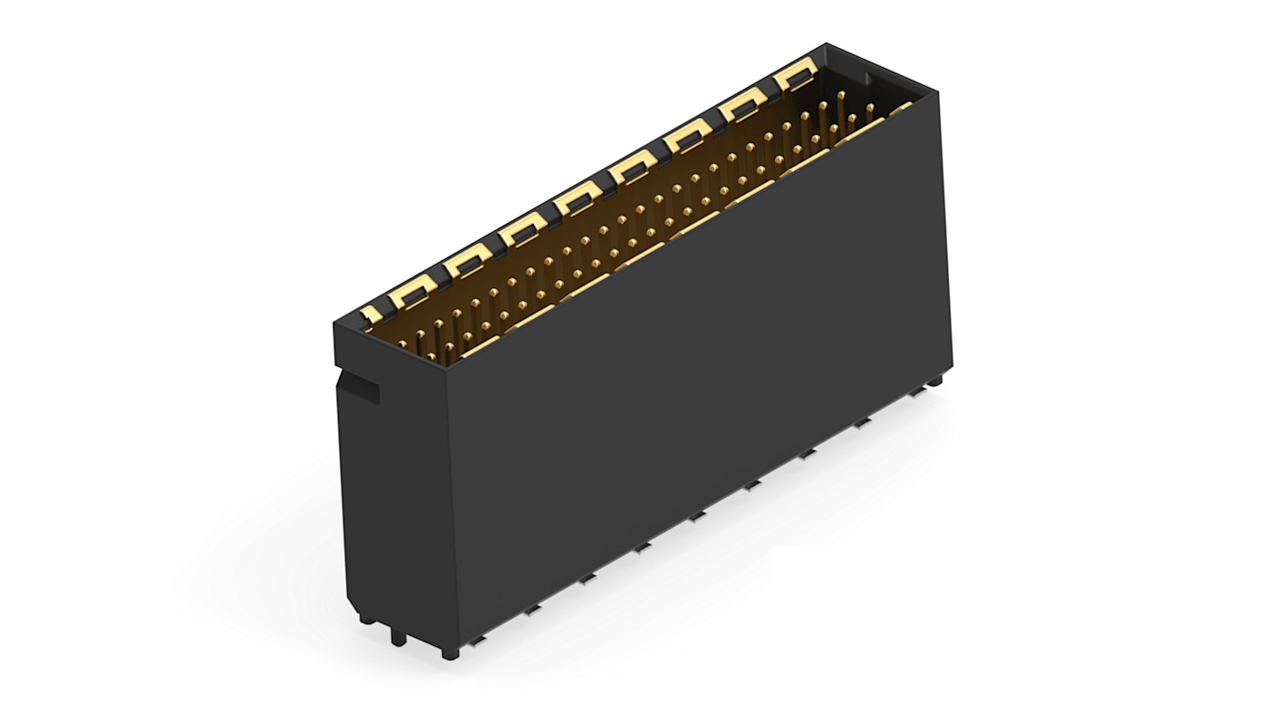 ERNI 224559 Series Vertical Surface Mount PCB Header, 50 Contact(s), 1mm Pitch, 2 Row(s), Shrouded