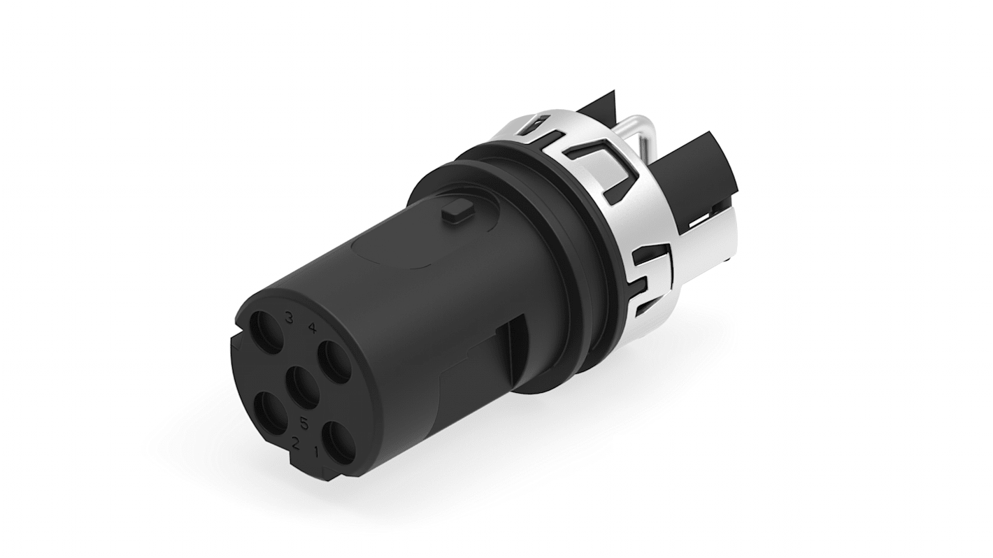 Conectores circulares ERNI hembra serie M12 Connector de 4 vías hembra, Montaje en placa, IP67