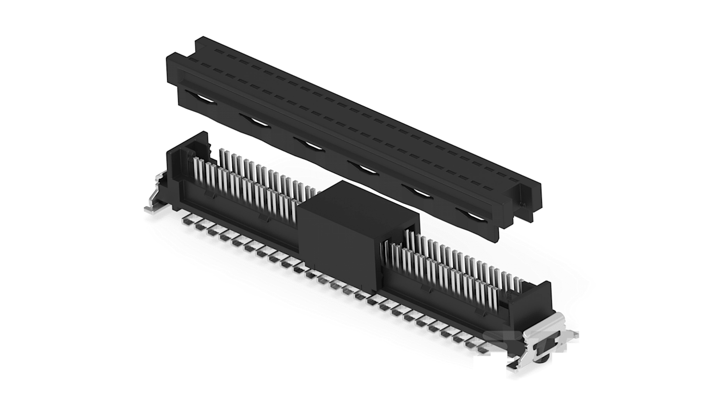 ERNI SMC Leiterplatten-Stiftleiste Vertikal, 50-polig / 2-reihig, Raster 1.27mm, Kabel-Platine, 1.3A, Ummantelt