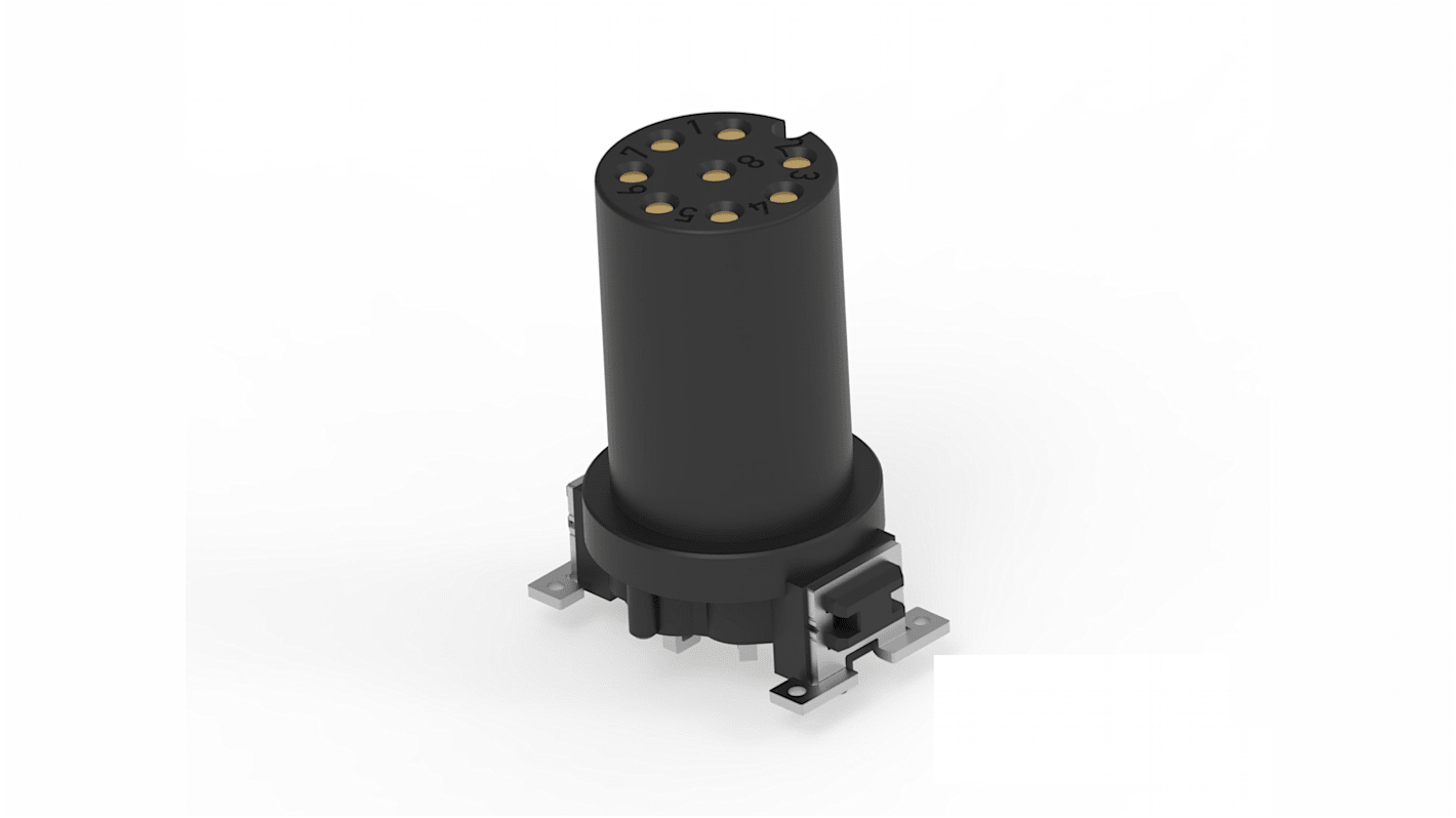 ERNI Circular Connectors, 8 Contacts, Board Mount, M12 Connector, Socket, Female, IP65, IP67, M12 Connector Series