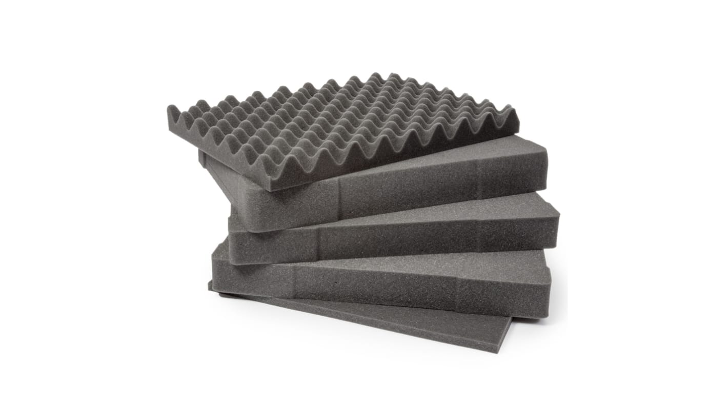 Garnitures de mousse pour valise, Gris foncé, Faible Densité, 18.4375 x 13.25 x 8.75pouce, Utiliser avec Nanuk 933