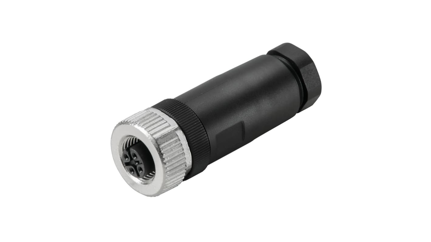 Weidmüller Connector, 4 Contacts, Screw, M12 Connector, Socket, Female, IP67, SAIB Series