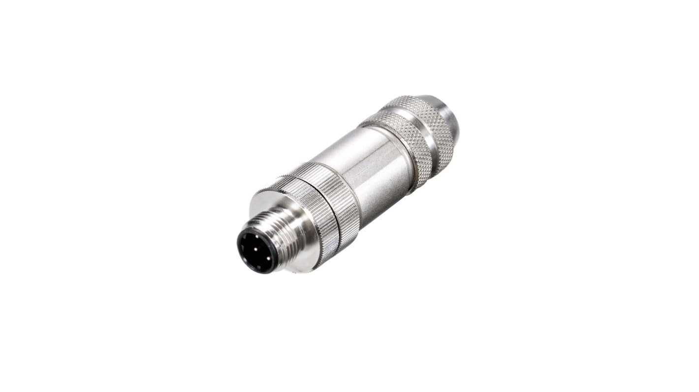 Weidmüller Connector, 4 Contacts, Screw Mount, M12 Connector, Plug and Socket, Male and Female Contacts, IP67, SAISM