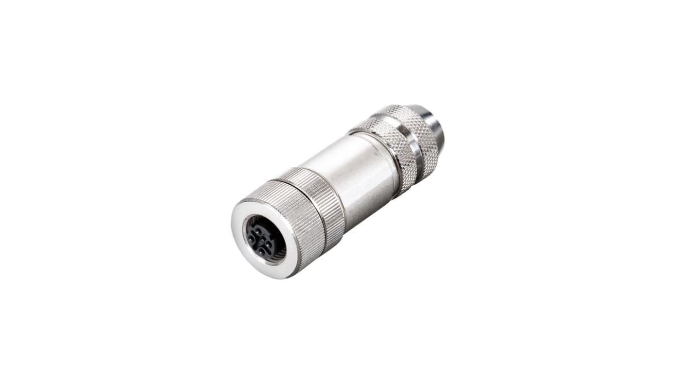 Weidmüller Connector, 4 Contacts, Screw Mount, M12 Connector, Socket, Female, IP67, SAIBM Series
