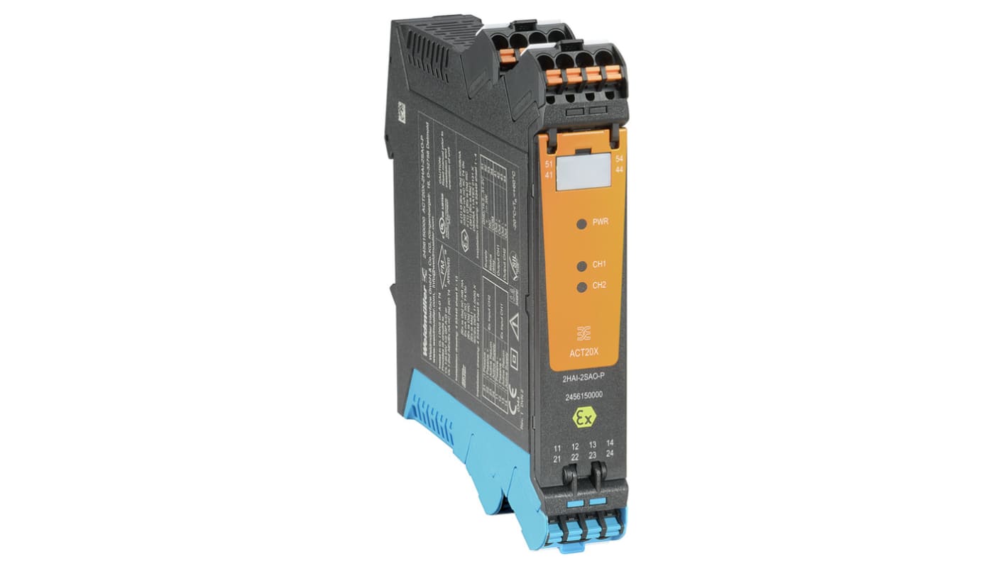 Weidmüller ACT20X Signalkonverter, Signalkonverter 31.2V dc, Frequenz < 20Hz EIN / Relais = 2A AUS, ATEX, IECEx, SIL