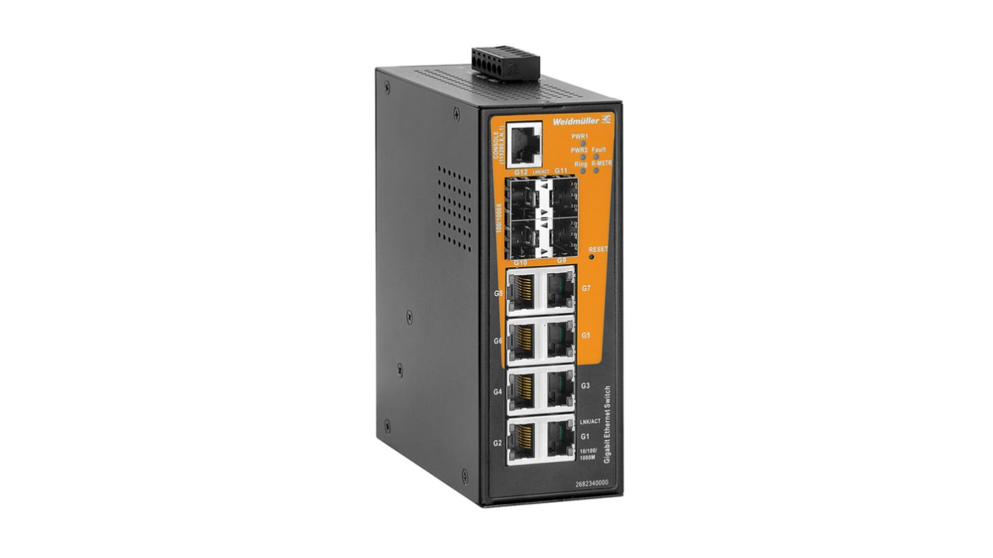 Switch Ethernet Weidmüller, 8 x RJ45 porte, No