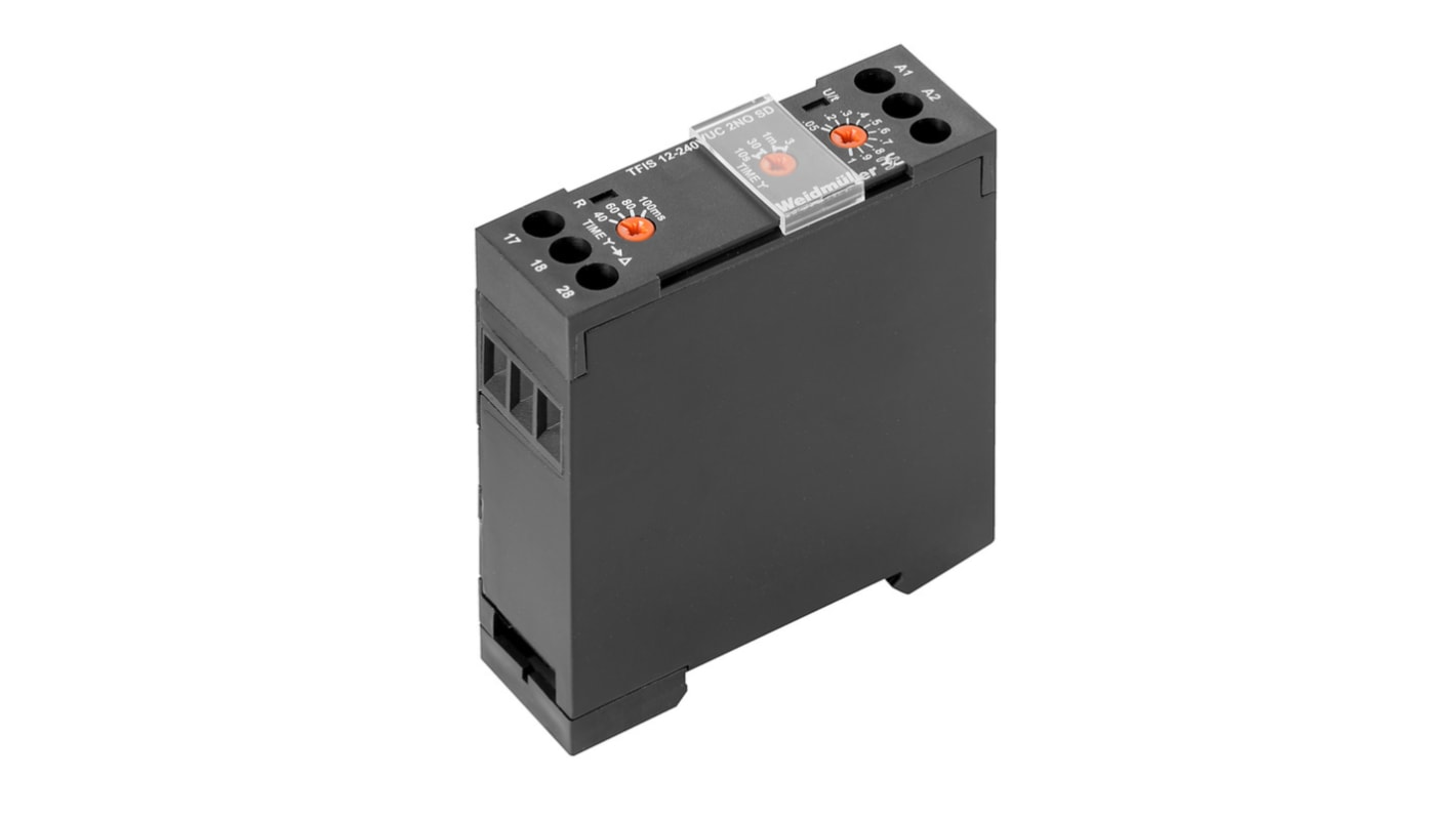 Weidmüller TFI Series Chassis Mount Timer Relay, 240V, 2-Contact, 9 → 180s, DPST