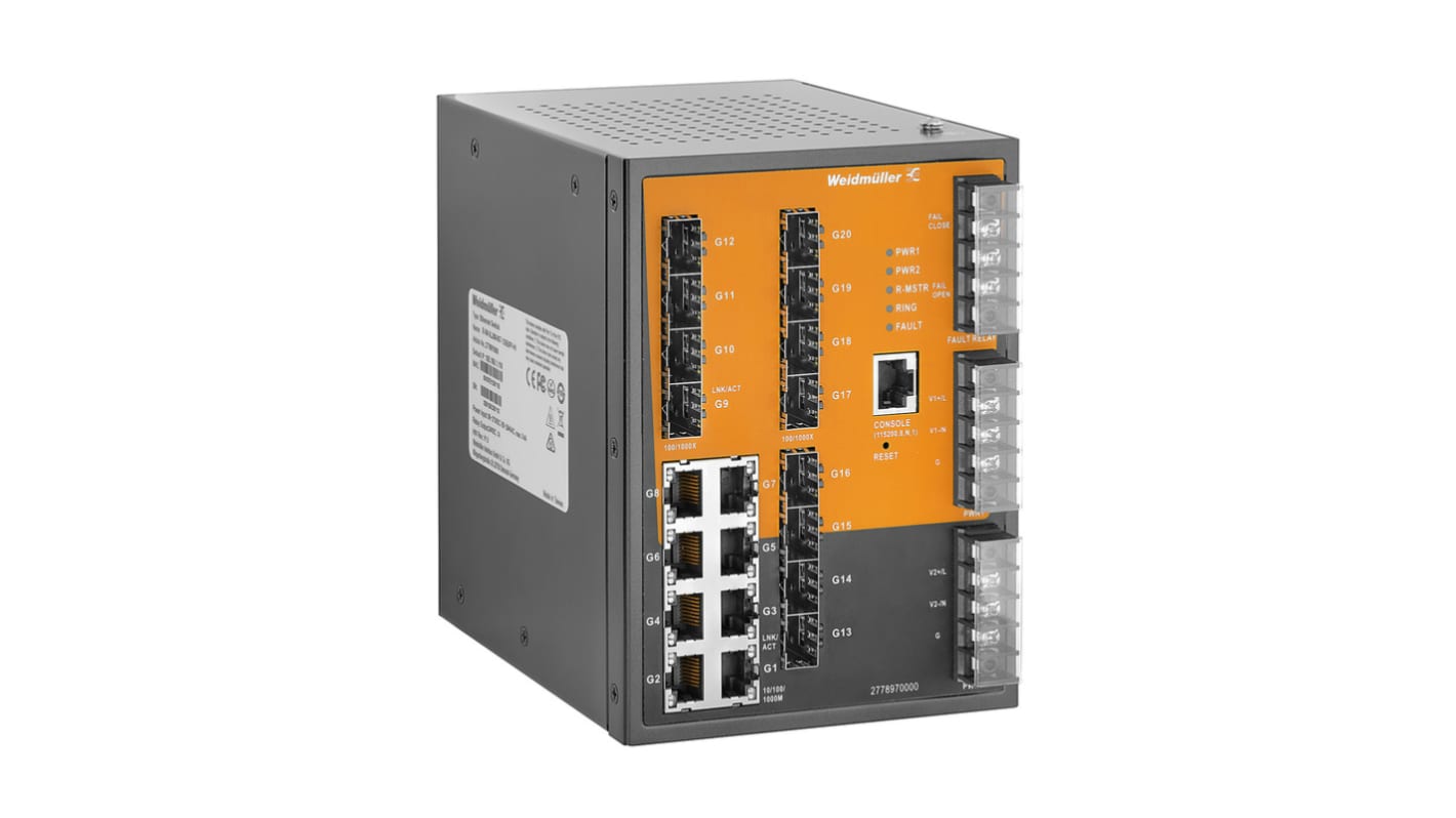 Switch Ethernet Weidmüller, 8 x RJ45 porte, No