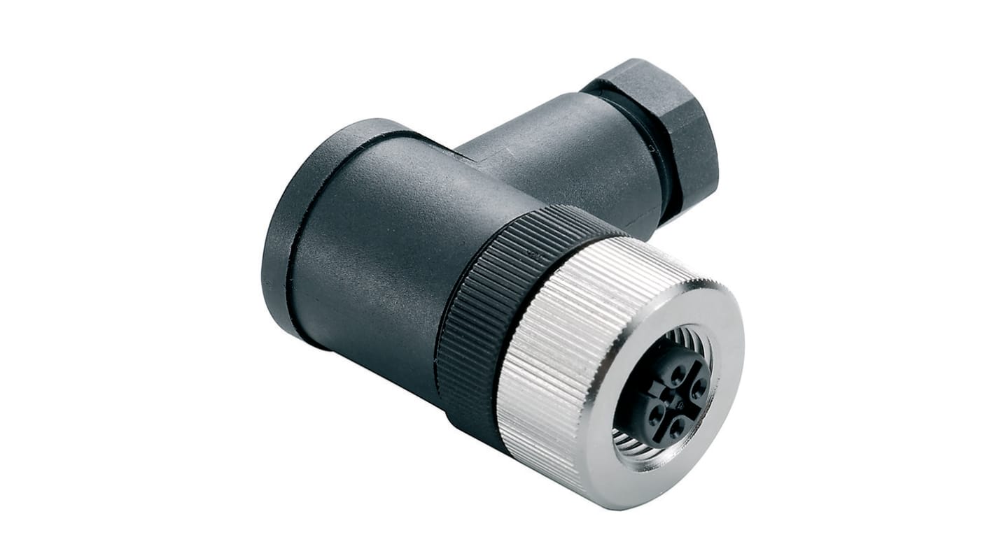 Weidmüller Connector, 4 Contacts, Screw, M12 Connector, Socket, Male and Female Contacts, IP67, SAIBW Series