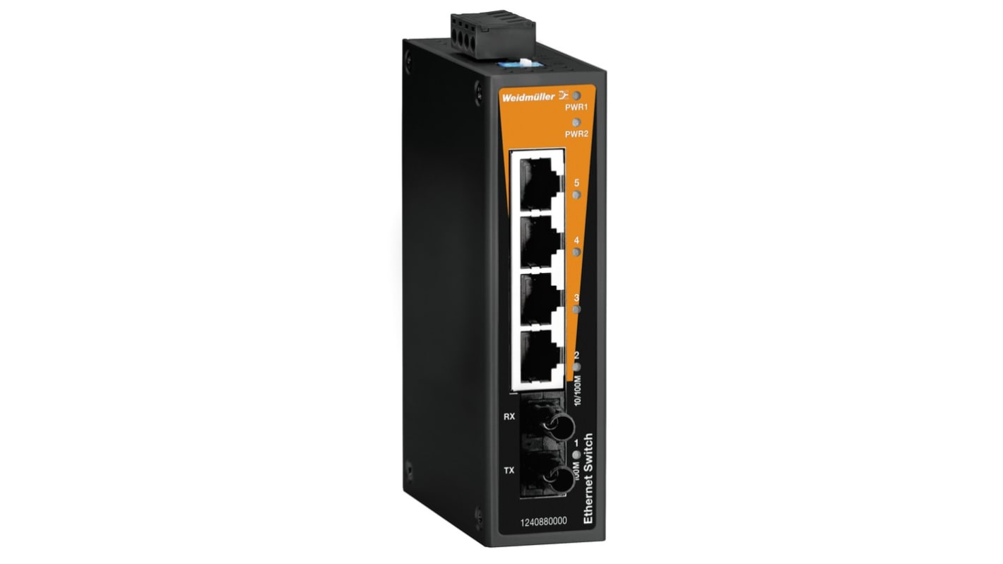 Switch Ethernet Weidmüller, 4 x RJ45 porte, No