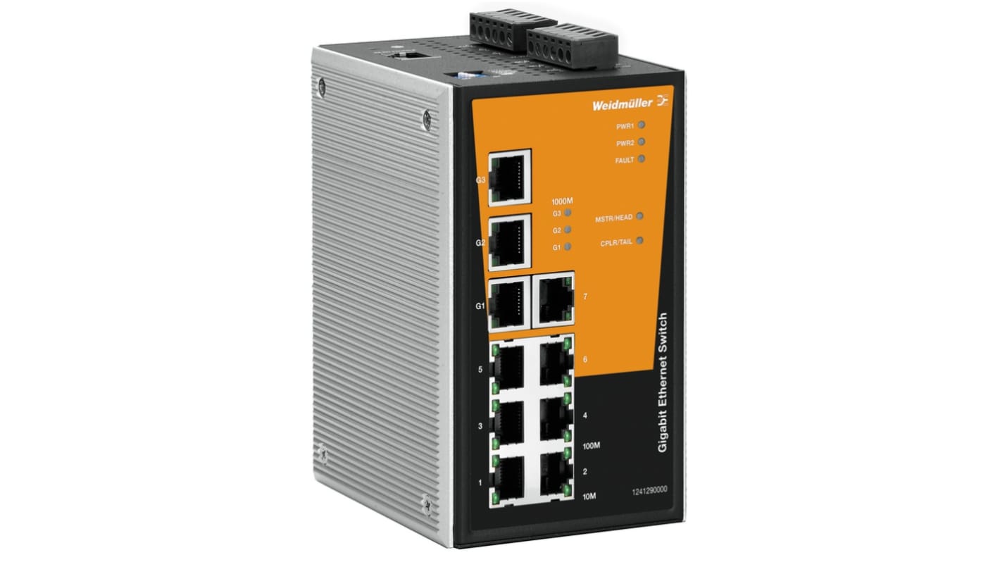 Switch Ethernet Weidmüller, 3 x RJ45 porte, No