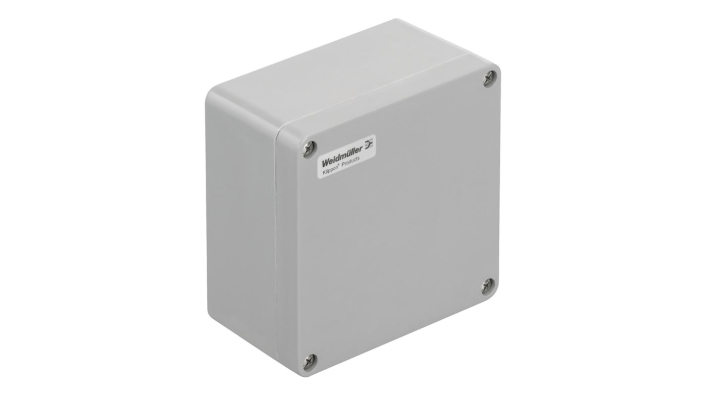 Weidmüller Klippon POK Series Grey Glass Fibre Reinforced Polyester Enclosure, IP66, Grey Lid, 160 x 160 x 90mm