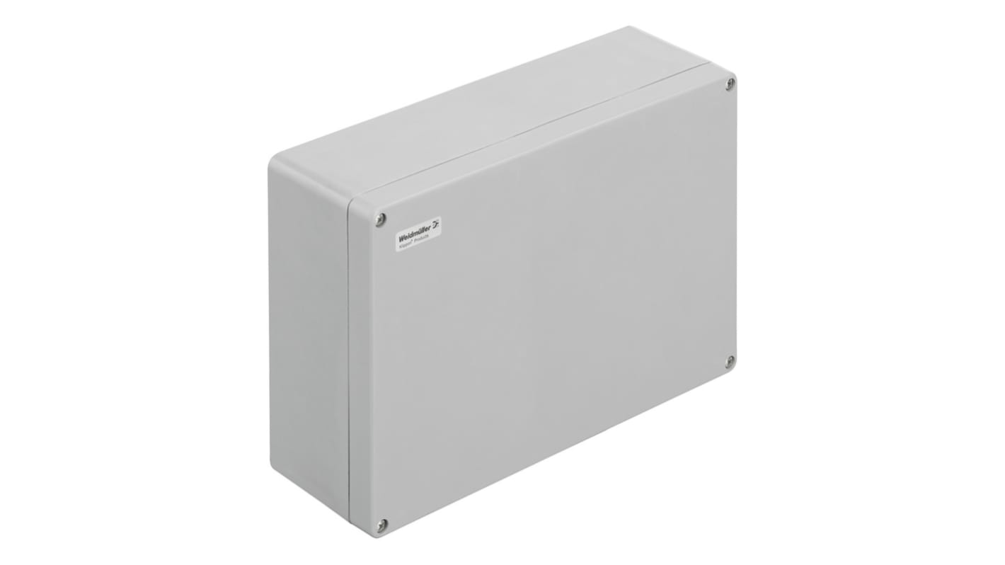 Caja Weidmüller de Poliéster reforzado con fibra de vidrio Gris, 400 x 250 x 120mm, IP66