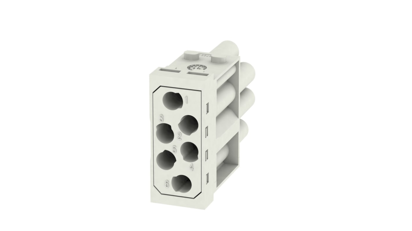 Weidmüller Heavy Duty Power Connector Insert, 16A, Female, ModuPlug Series, 6 Contacts