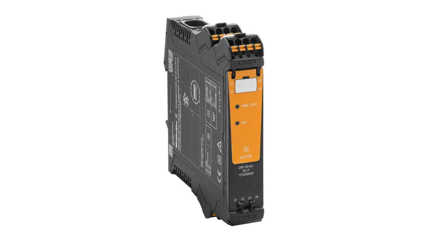 Weidmüller ACT20P Series Signal Transducer, Current Input, Analogue, Relay Output, 31.2V Supply, DNV GL