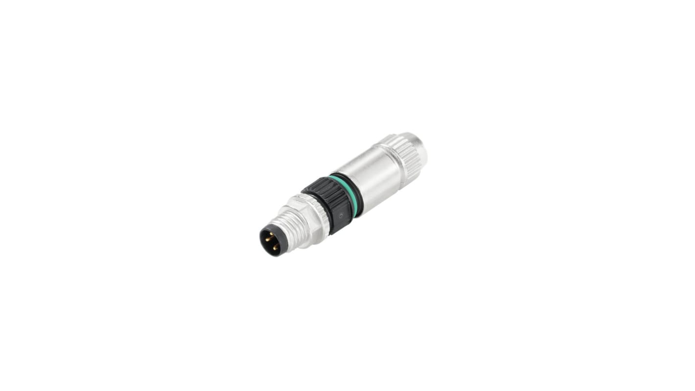 Weidmüller Connector, 3 Contacts, Cable, M8 Connector, Plug and Socket, Male and Female Contacts, IP67, SAIS Series