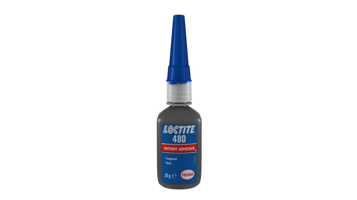 Loctite 480 Fügeklebstoff, Gering Flüssig Schwarz, Flasche 500 g, 0 → 120 °C