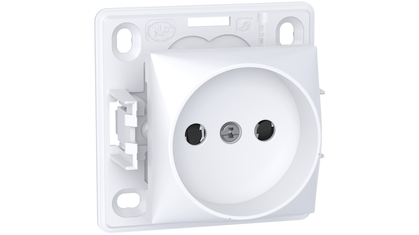 Schneider Electric White 1 Gang Plug Socket, 2 Poles, 16A, Indoor, Outdoor Use