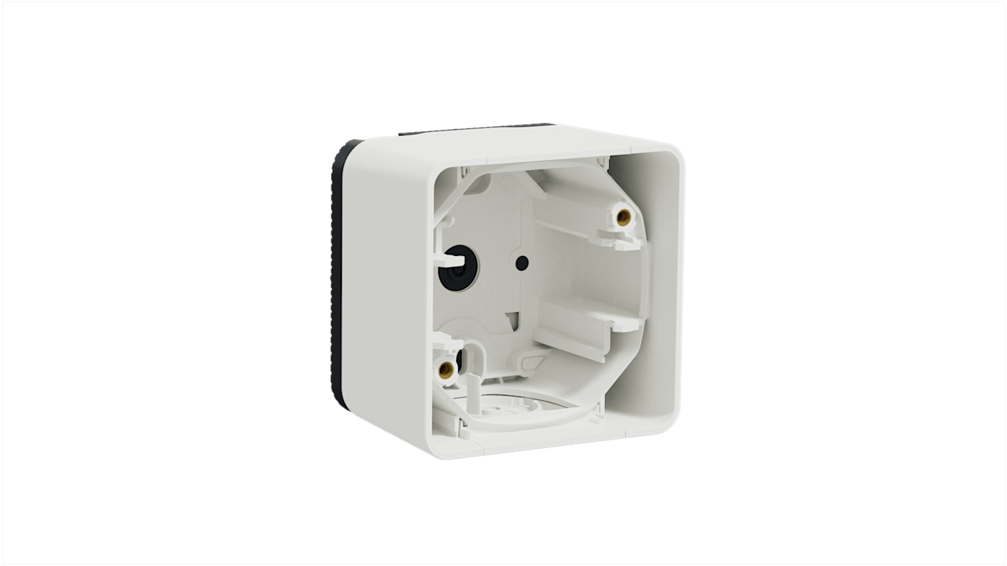 Toma eléctrica Schneider Electric, Blanco, sin interruptor Interior, Exterior