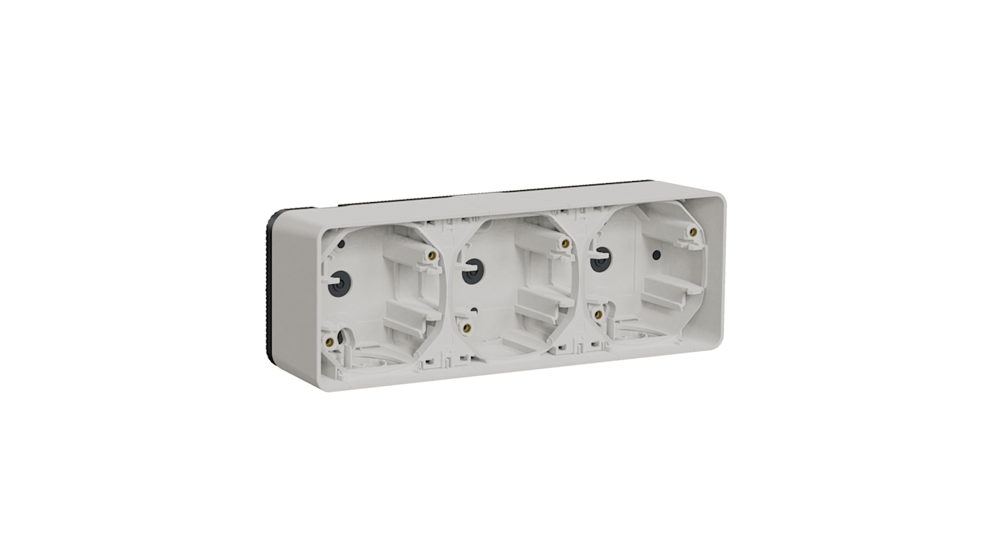 Toma eléctrica Schneider Electric, Blanco, 3 Módulos, sin interruptor Interior, Exterior