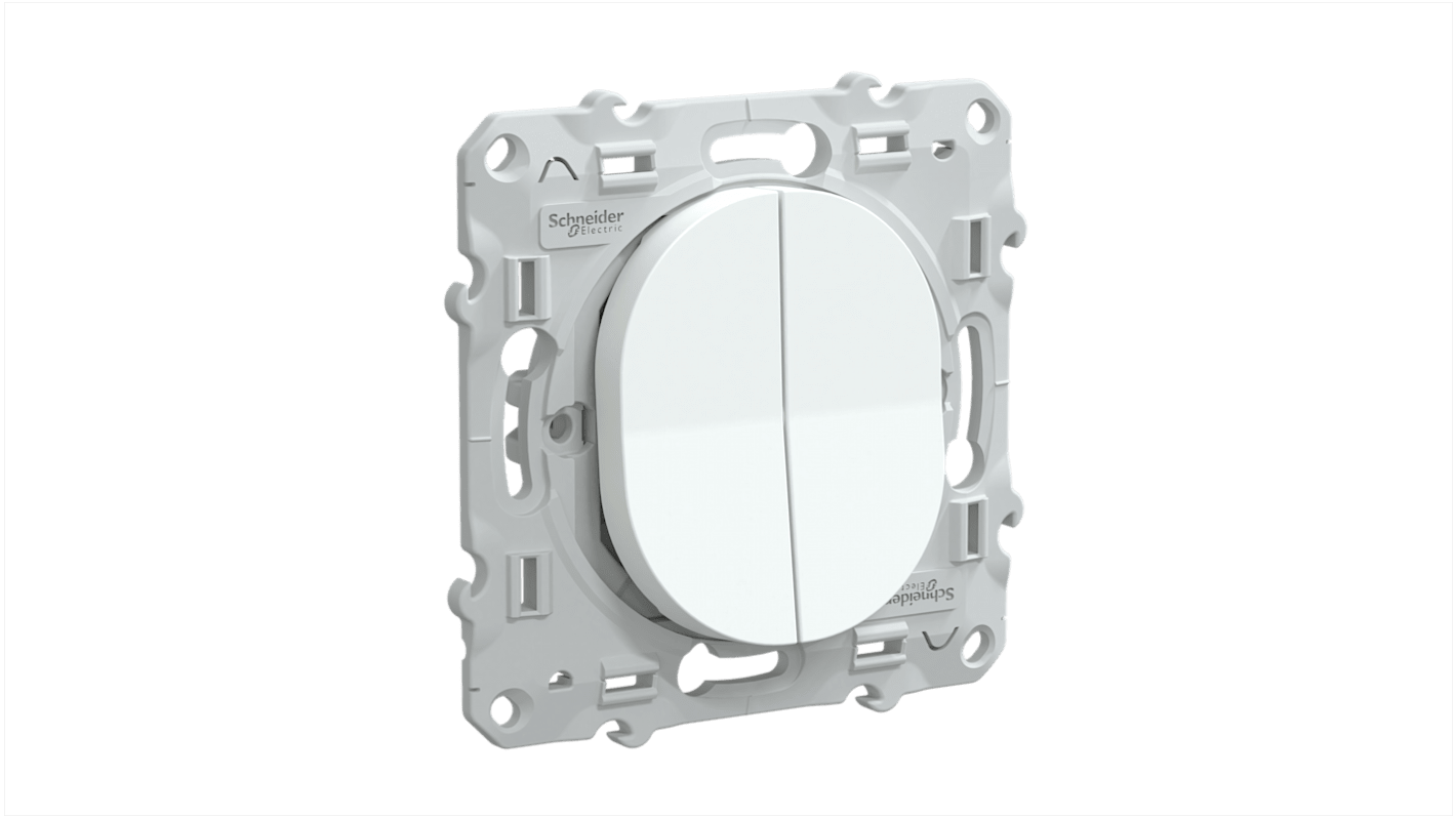 Schneider Electric Ovalis C Series Lichtschalter 1-teilig, 2 Wege Weiß IP21D