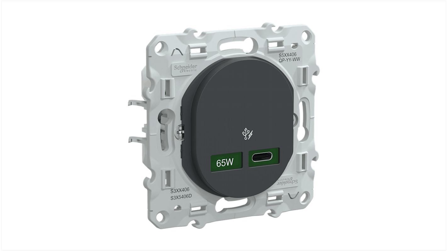 Schneider Electric Ovalis C Series Lichtschalter 1-teilig Anthrazit IP 20