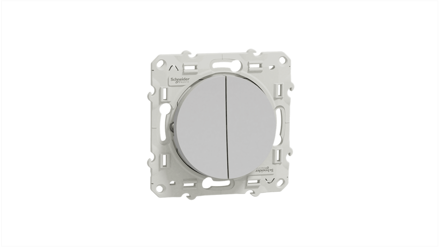 Schneider Electric Odace Lichtschalter 2-teilig Wippschalter, 2 Wege Grau IP21D