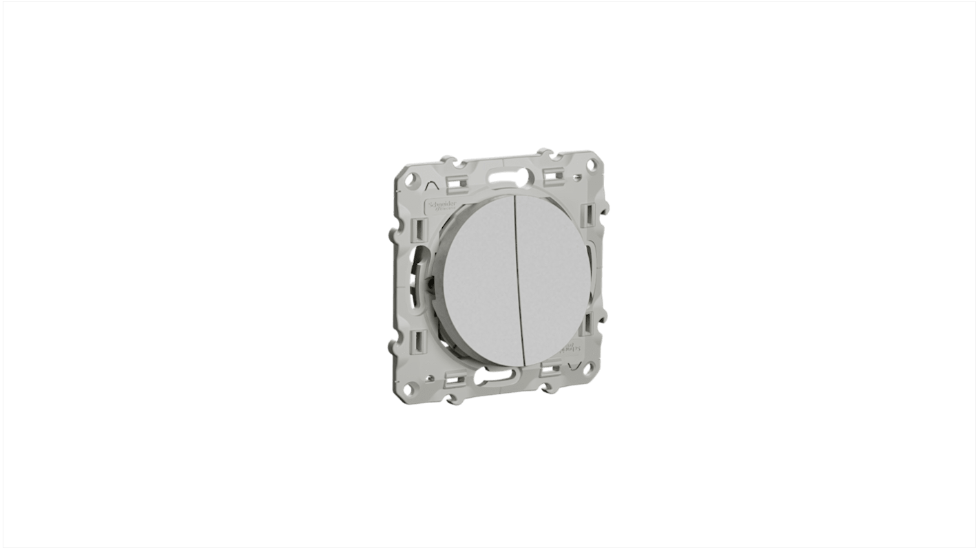 S530285 | Schneider Electric Grey Rocker Switch, 2 Way, 1 Gang, Odace | RS