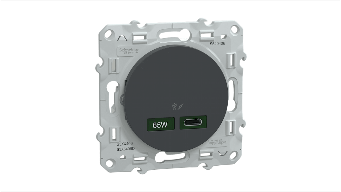 Interruttore luce Schneider Electric serie Odace, Antracite, IP20