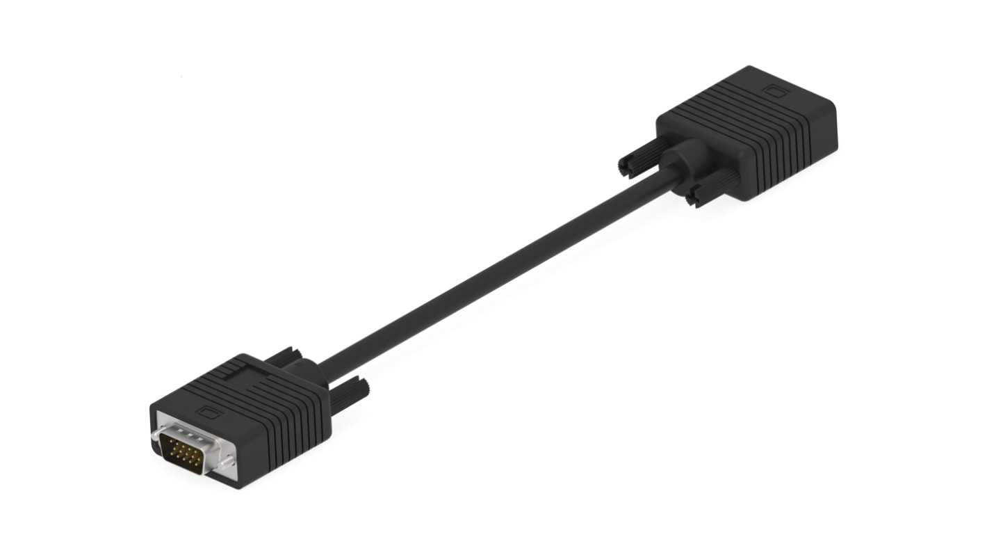 Cable serie TE Connectivity AMPLIMITE D-SUBMINIATURE CABLE ASSEMBLIES, long. 2.5pies, color Negro, con. A: D-Sub 15