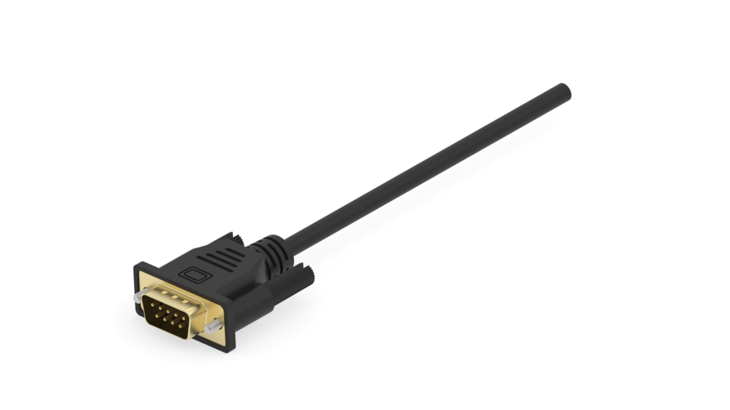 TE Connectivity Female 9 Pin D-sub to Female 9 Pin D-sub Serial Cable, 6ft