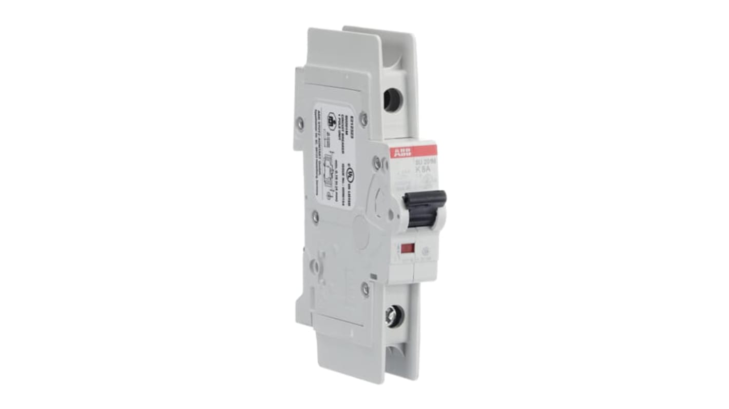 ABB SU 200 M Circuit Breaker, 1P, 8A Curve K, 277V AC, 48V DC, 15 kA Breaking Capacity