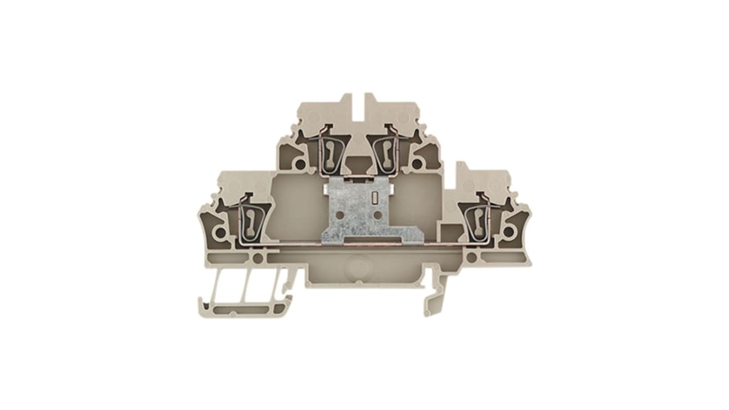 Weidmüller Dark Beige Din Rail Terminal, 0.5 → 2.5mm², 2-Level, Clamp Termination