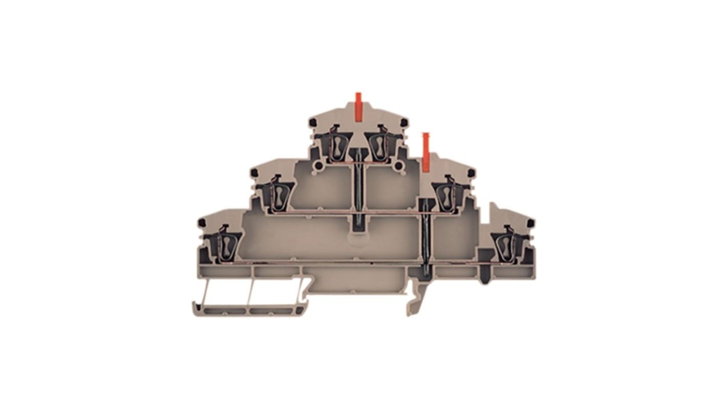 Weidmüller Dark Beige Din Rail Terminal, 0.5 → 2.5mm², 1-Level, Clamp Termination