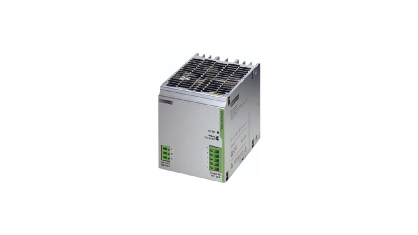 Phoenix Contact AC-DC Switching Power Supply DIN Rail Power Supply, 264V ac Input, 24V dc Output, 120W