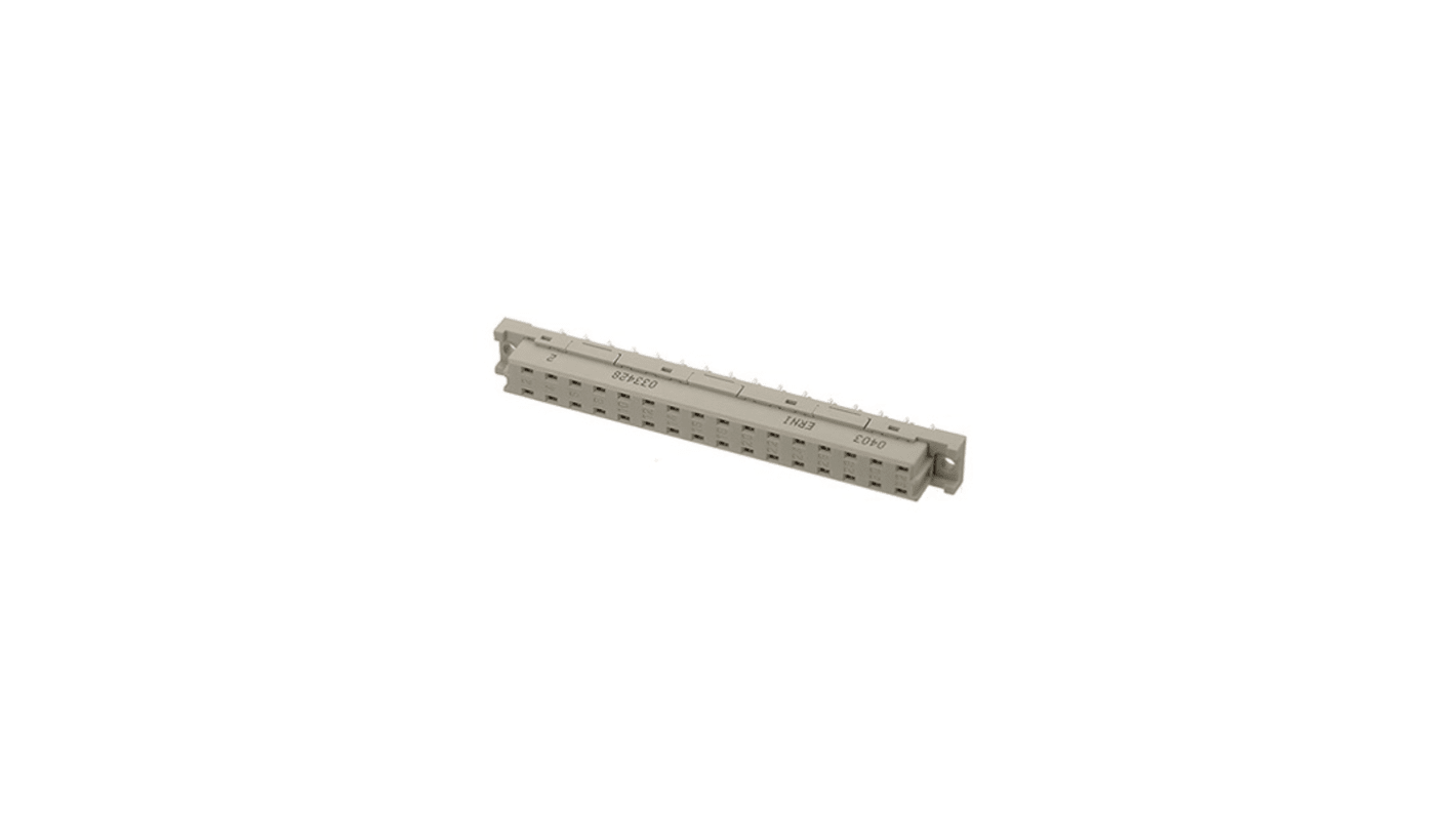 ERNI 32 Way 5.08mm Pitch, Type D Class C2, 2 Row, Straight DIN 41612 Connector, Socket