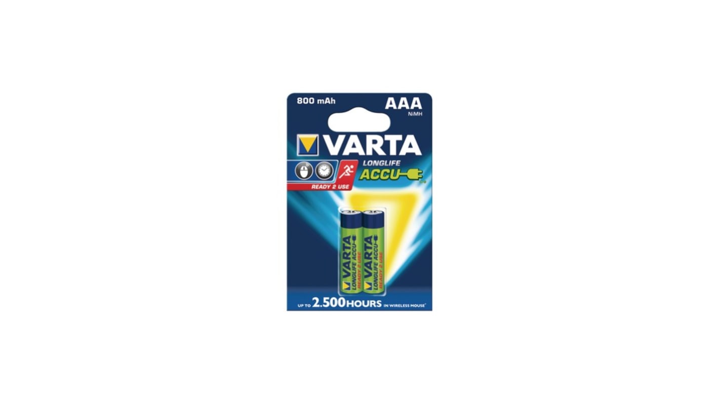 Varta 1.2V NiMH Rechargeable Battery, 800mAh - Pack of 2