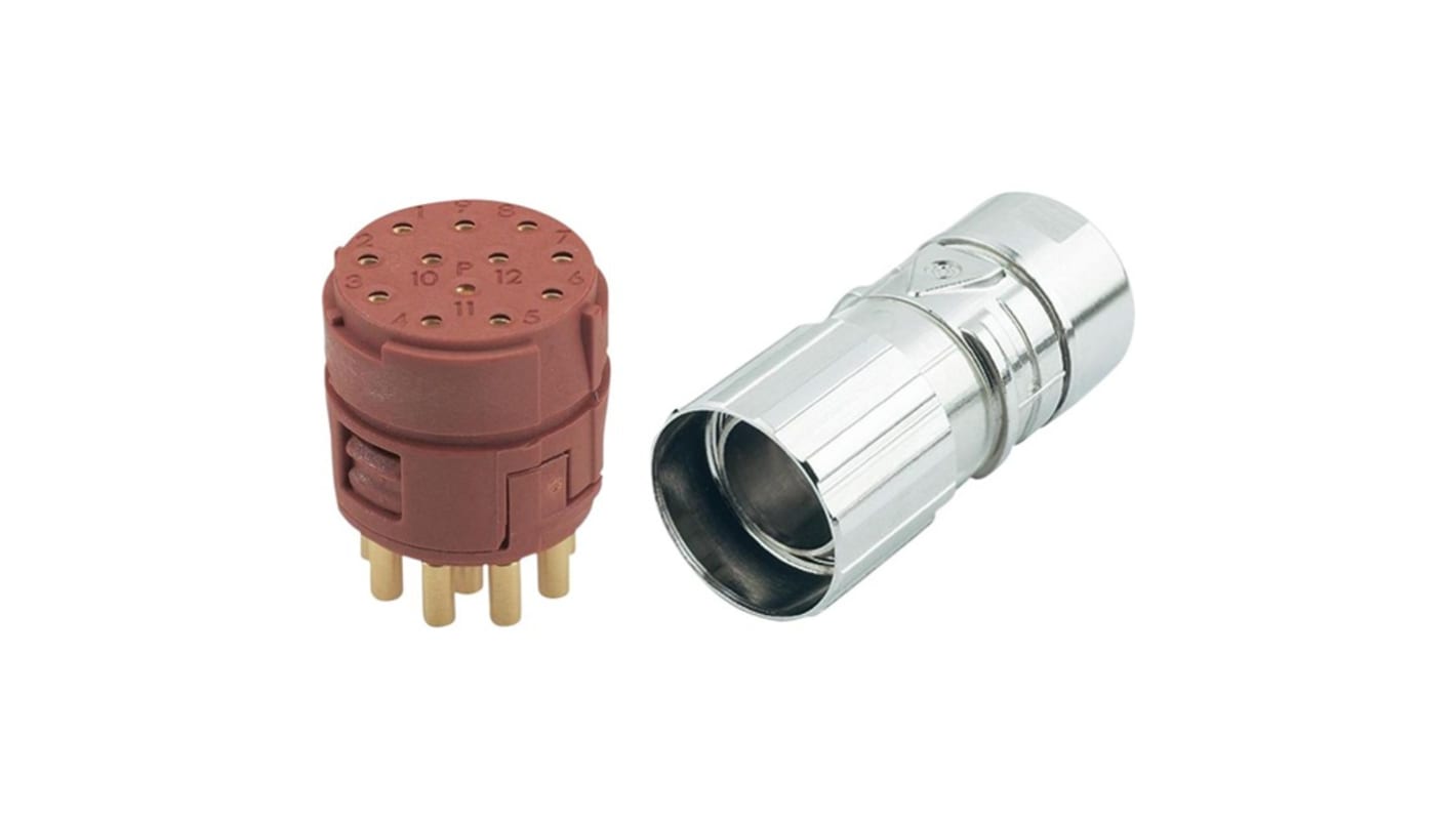 Connecteur cylindrique Lapp série EPIC M 23, M23 12 contacts, Montage sur câble