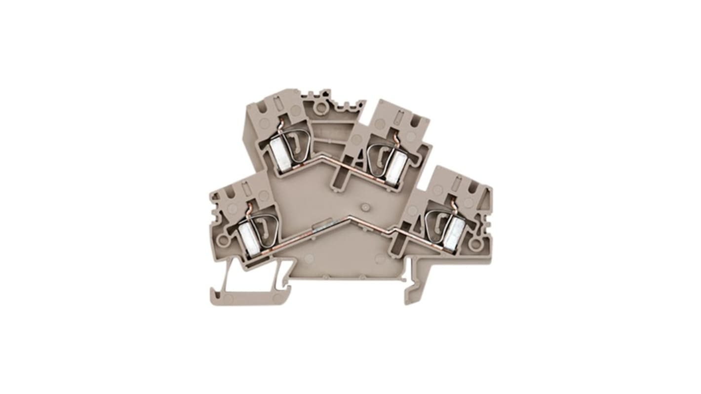 Weidmüller Dark Beige Din Rail Terminal, 0.5 → 4mm², 2-Level, Clamp Termination