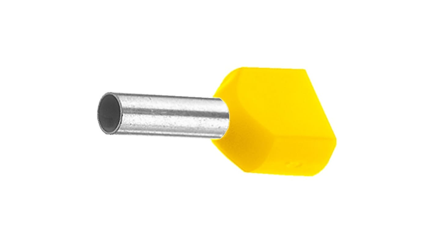 Twin Entry Ferrule Yellow 1mm²/12mm PU=P