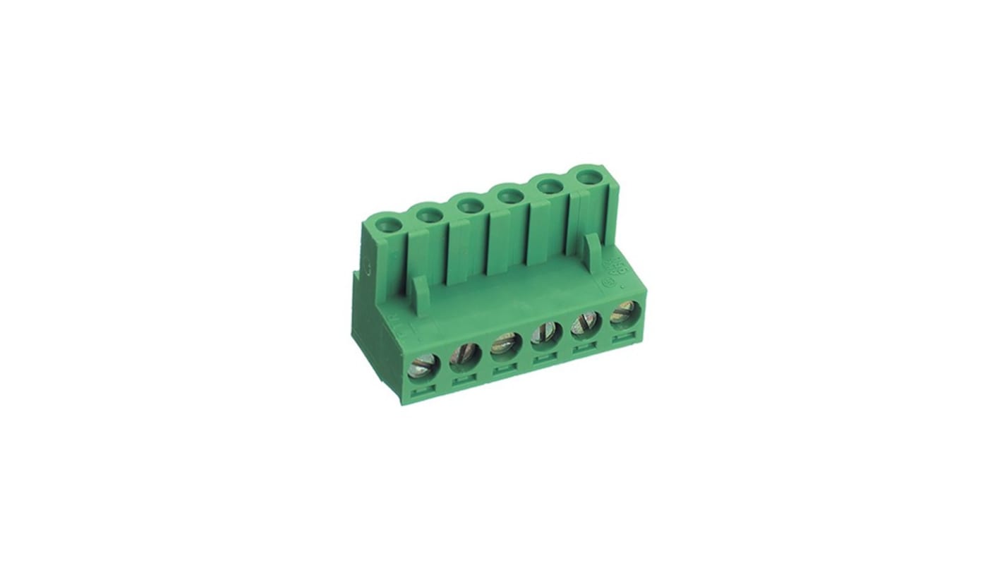 PTR HARTMANN 5mm Pitch 6 Way Pluggable Terminal Block, Header, Cable Mount, Screw Termination