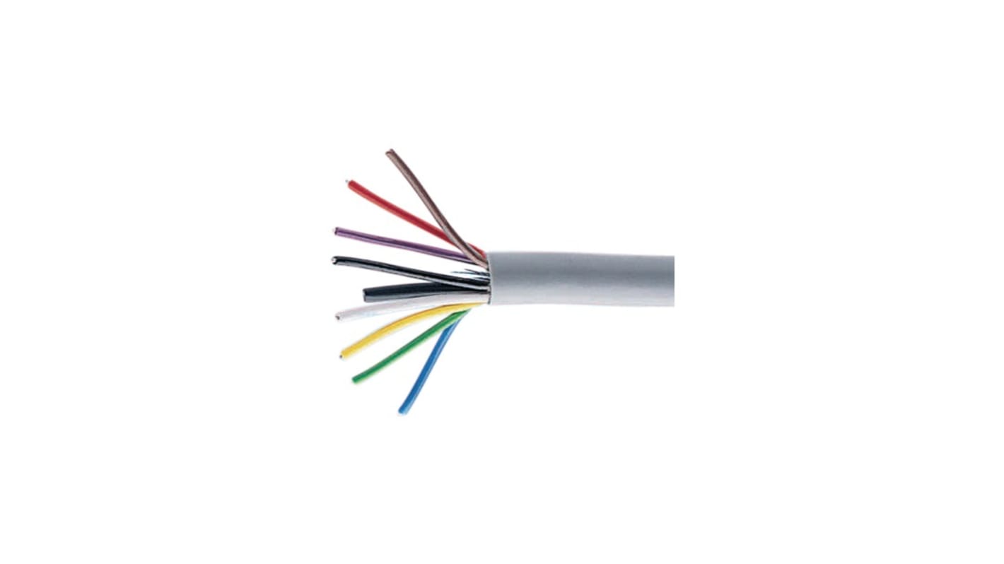 Cabloswiss Multicore Cable, 4 Cores, 0.22 mm², YY, Unscreened, 100m, Grey PVC Sheath, 24 AWG